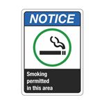 Notice Smoking Permitted In This Area Sign